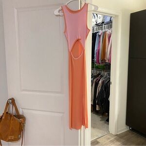 Amazon Pink and Orange Midi Dress